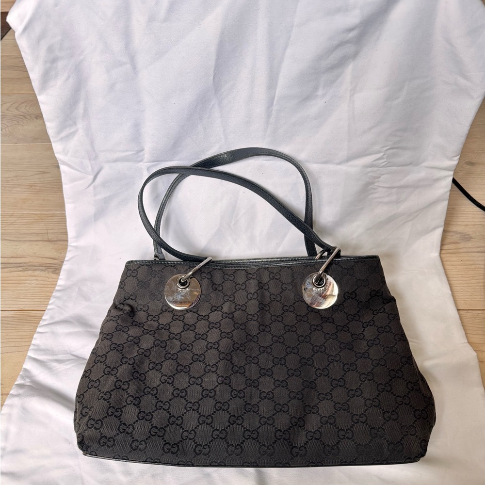 Gucci Black Women's Canvas Eclipse Tote Bag